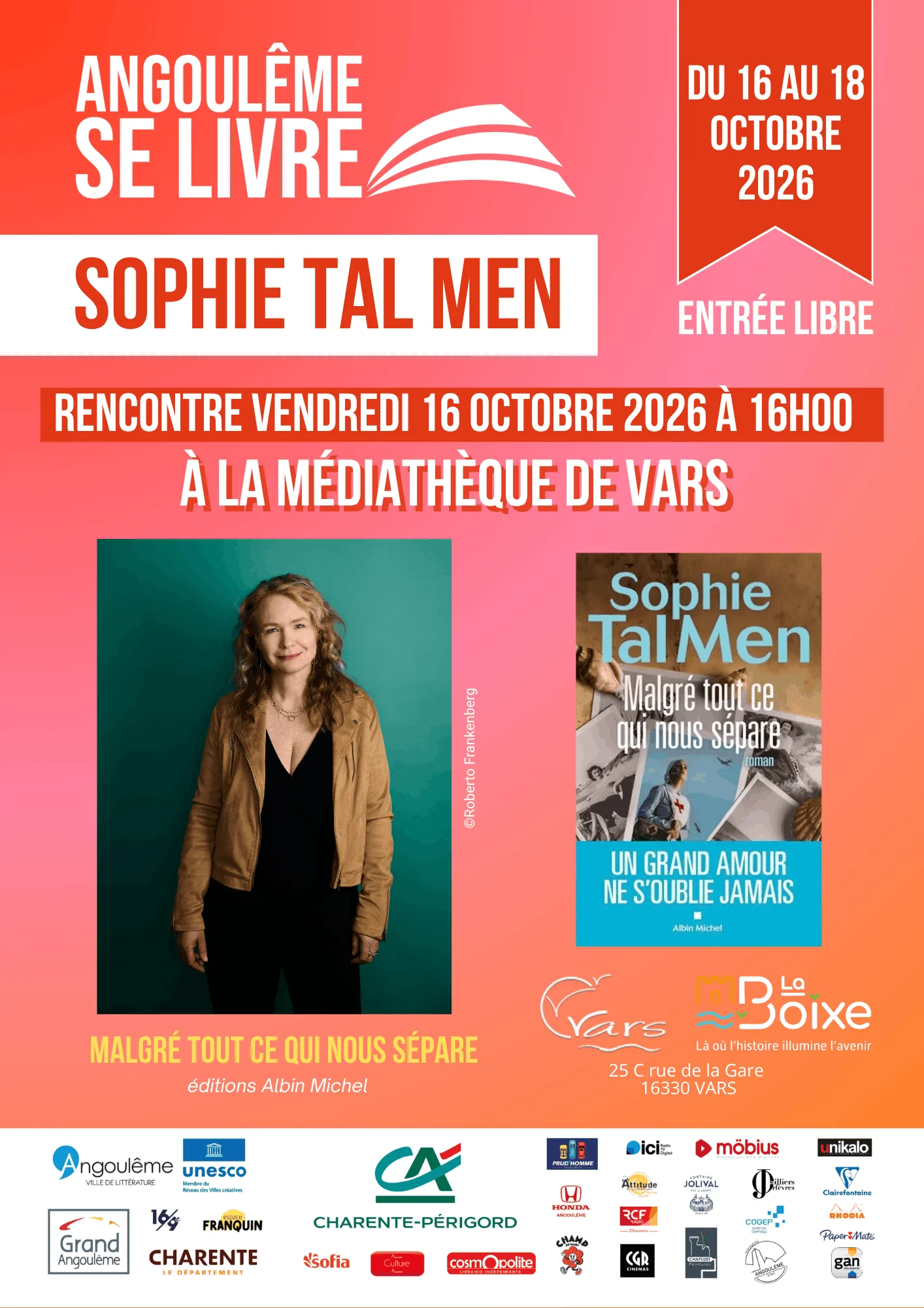 Rencontre avec Sophie Tal Men à la Médiathèque de La Boixe à Vars