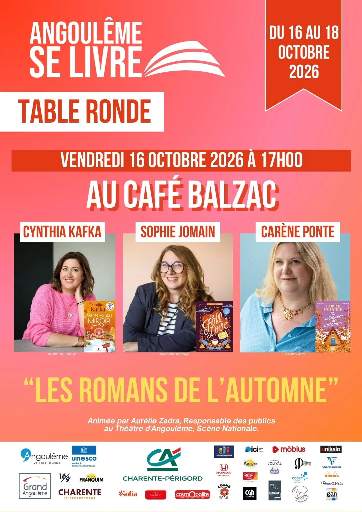 Les romans de l'automne avec Cynthia Kafka, Sophie Jomain et Carène Ponte